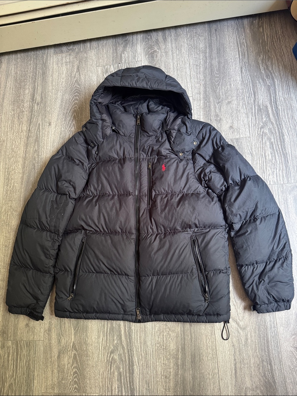 Polo by Ralph Lauren Black Hooded Quilted Down Puffer Jacket
